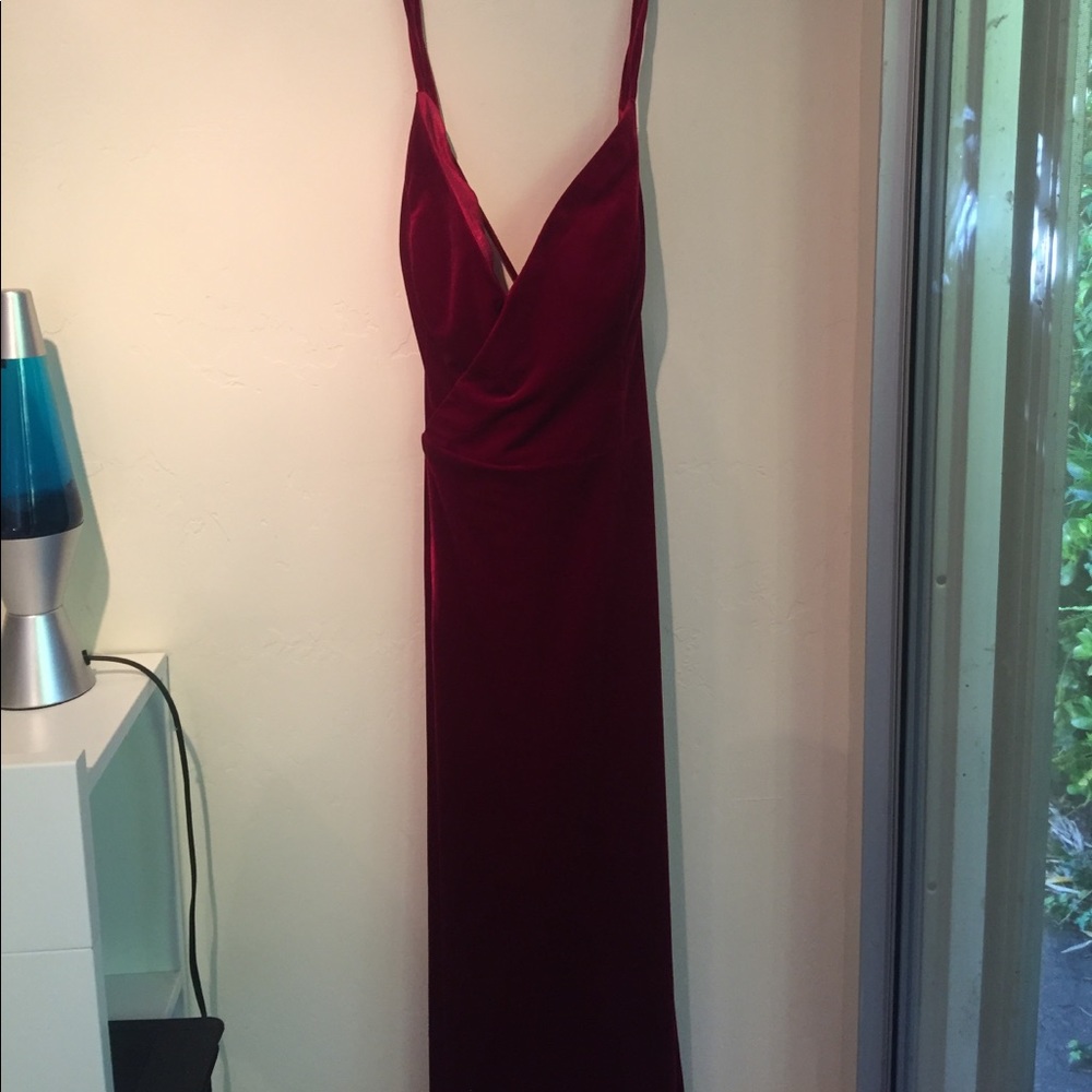 Velvet red formal dress
